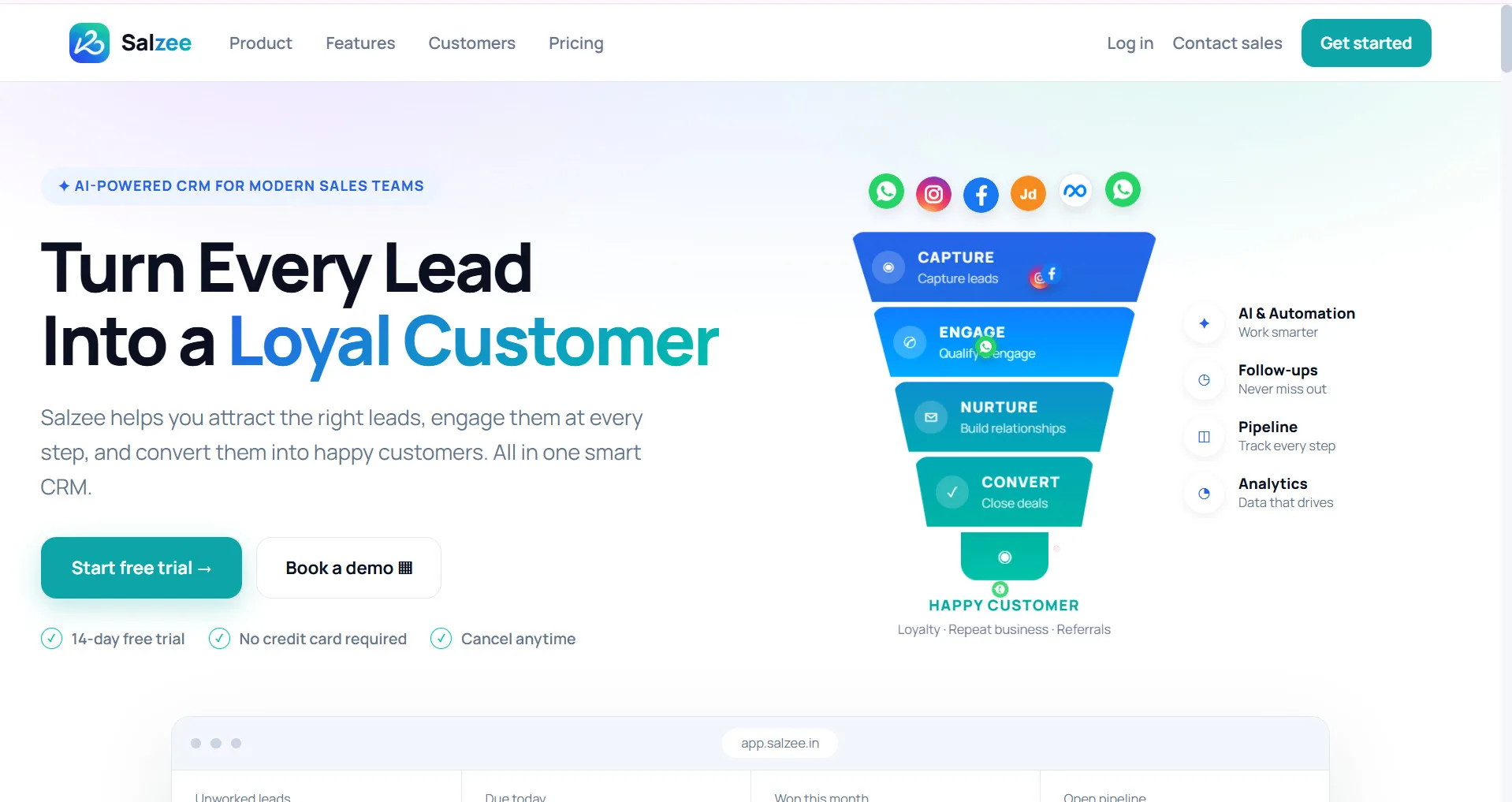 Salzee web app screen 1